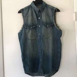 LF CARMAR denim button up top bx4